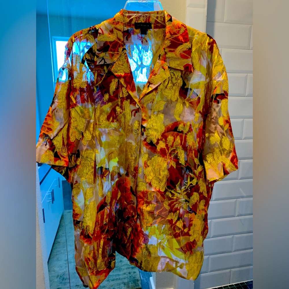 Metallic Topshop oversized shirt